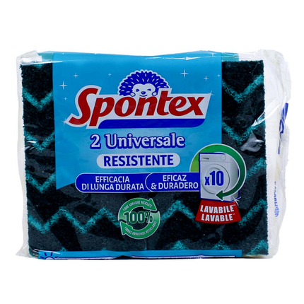 SPONTEX SPUGNA UNIVERSALE RESISTENTE ABRASIVA 2 PEZZI.