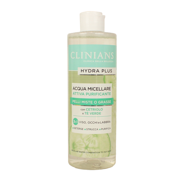 CLINIANS HYDRA PLUS ACQUA MICELLARE ATTIVA PURIFICANTE 3in1 PELLI MISTE O GRASSE 400 ML