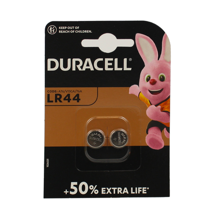 DURACELL BATTERIA ALKALINE LONG LASTING POWER 1,5 VOLT 2 PZ.LR44
