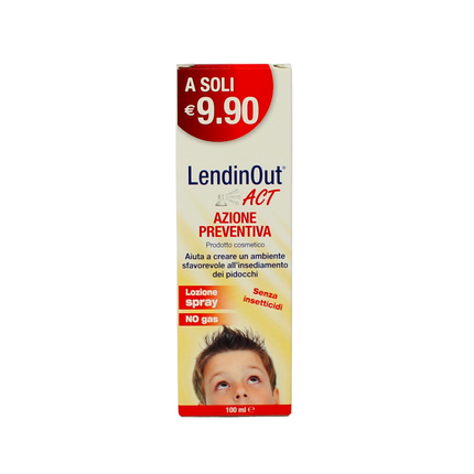 LENDINOUT ACT AZIONE PREVENTIVA INSEDIAMENTO PIDOCCHI LOZIONE SPRAY SENZA INSETTICIDI 100 ML