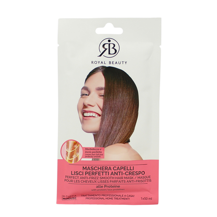 ROYAL BEAUTY MASCHERA CAPELLI ALLE PROTEINE LISCI PERFETTI ANTI CRESPO IN CUFFIA MONOUSO