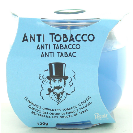 PETALI CANDELA IN BICCHIERE MANGIAODORI FUMO e TABACCO