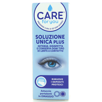 CARE FOR YOU SOLUZIONE UNICA PLUS DETERGE, DISINFETTA, E CONSERVA OGNI TIPO DI LENTE A COTATTO 360 ML