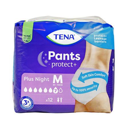TENA PANTS PLUS NIGHT M 12 PZ UNISEX DISPOSITIVO MEDICO CE CL1