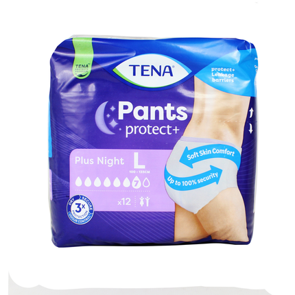 TENA PANTS PLUS NIGHT L 12 PZ UNISEX DISPOSITIVO MEDICO CE CL1