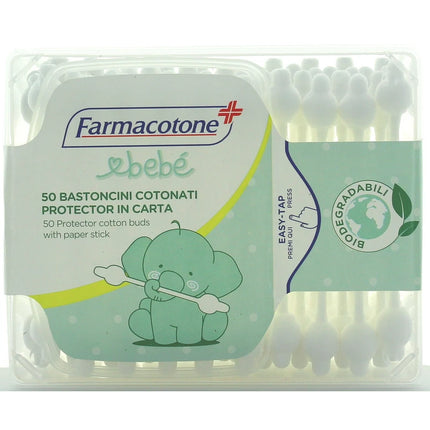 FARMACOTONE BEBE' 50 BASTONCINI COTONATI BIODEGRADABILI