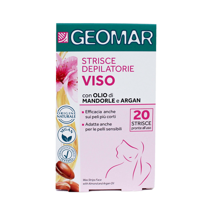 GEOMAR CERA DEPILATORIA 20 STRISCE VISO ALOE VERA E OLIO DI ARGAN