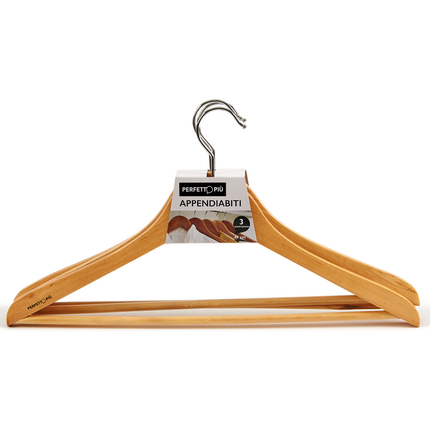 PERFETTO APPENDIABITI LEGNO 44 CM 3 PZ