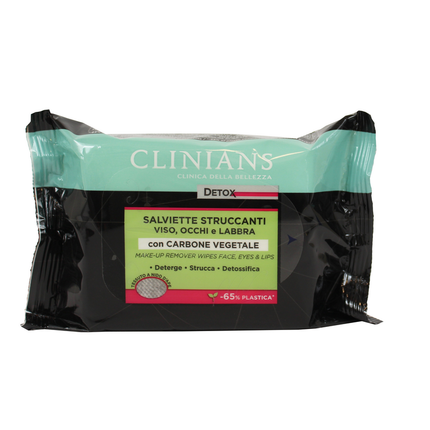 CLINIANS SALVIETTE STRUCCANTI DETOX CON CARBONE VEGETALE 25 PZ