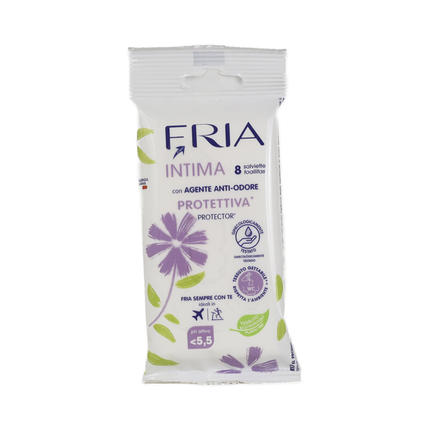 FRIA 8 SALVIETTE INTIMA EFFETTO FRESCO ANTIODORE CON ESTRATTI DI SALVIA E MENTA