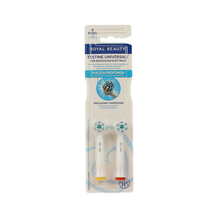 ROYAL BEAUTY 2 TESTINE PER SPAZZOLINO ELETTRICO PULIZIA PROFONDA