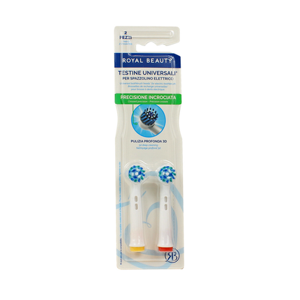 ROYAL BEAUTY 2 TESTINE PER SPAZZOLINO ELETTRICO PRECISIONE INCROCIATA