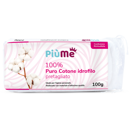 PIUME COTONE IDROFILO 100% PURO PRETAGLIATO BUSTA 100 grammi