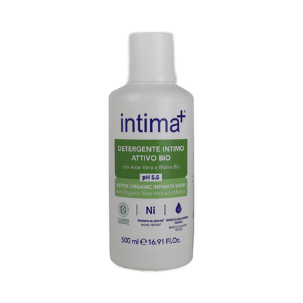 INTIMA+ DETERGENTE INTIMO BIO ATTIVO PH 5,5 ALOE VERA e MALVA 500 ML