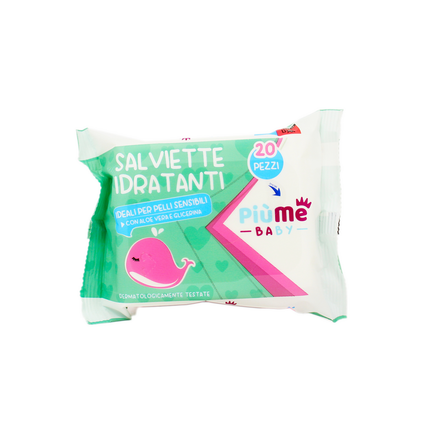 PIUME BABY SALVIETTE IDRATANTI PELLI SENSIBILI CON GLICERINA E ALOE VERA 20 PZ