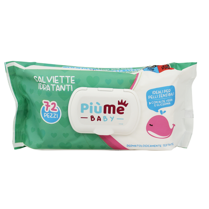 PIUME BABY SALVIETTE IDRATANTI PELLI SENSIBILI CON ALOE VERA E GLICERINA 72 PZ