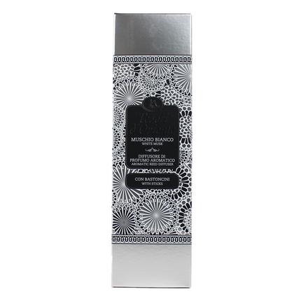 TESORI D'ORIENTE DIFFUSORE AMBIENTE DI PRUFUMO CON BASTONCINI MUSCHIO BIANCO 200 ML