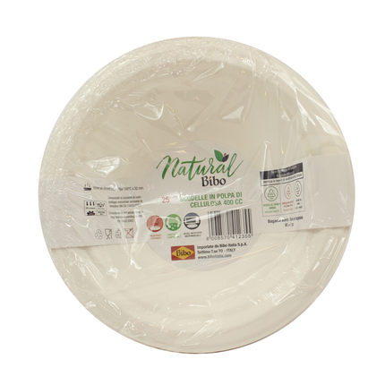 BIBO NATURAL 25 SCODELLE BIODEGRADABILI E COMPOSTABILI 400 ML