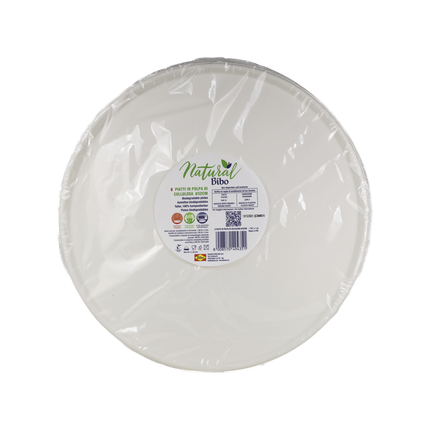 BIBO NATURAL 6 PIATTI PIZZA BIODEGRADABILI E COMPOSTABILI DM 32 cm