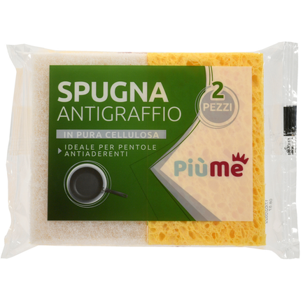 PIUME SPUGNA ANTIGRAFFIO PURA CELLULOSA 2 PZ