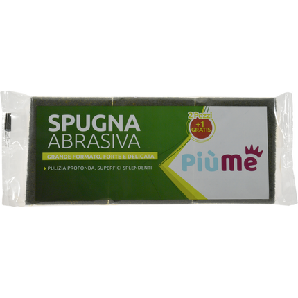 PIUME SPUGNA ABRASIVA GRANDE FORMATO FORTE E DELUCATA 2+1 PZ