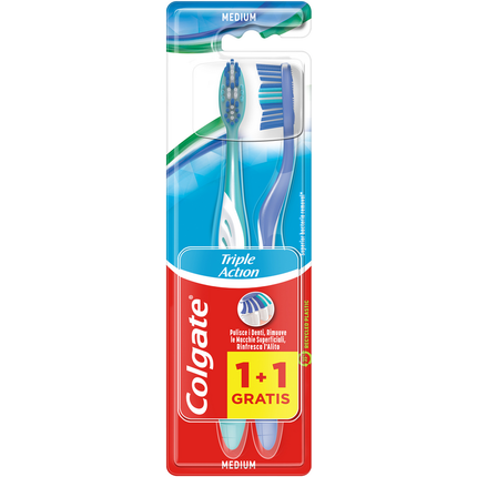 COLGATE SPAZZOLINO TRIPLE ACTION 1+1 MEDIUM