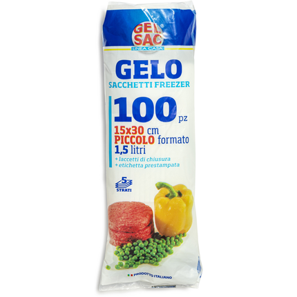 GEL SAC 100 SACCHI GELO IN PE VERGINE FORMATO PICCOLO 15x30 IN ROTOLO