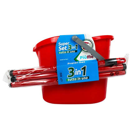 PIUME SUPER SET 3in1 SECCHIO + STRIZZATORE + MOP PIU'ME + MANICO