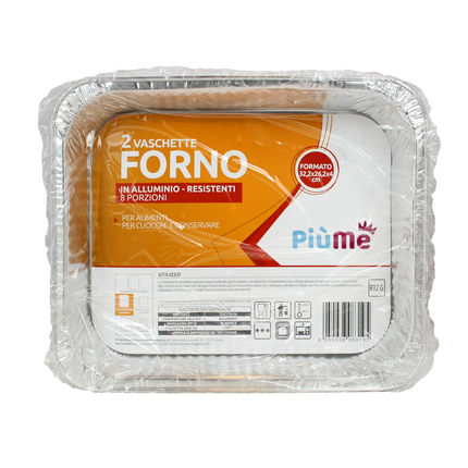 PIUME CONTENITORE IN ALLUMINIO 8 PORZIONI 2 PEZZI SENZA COPERCHIO