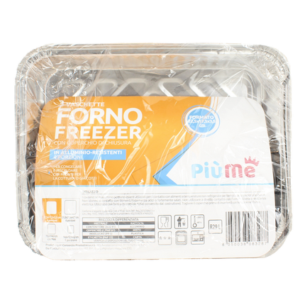 PIUME CONTENITORE IN ALLUMINIO 4 PORZIONI 3 PEZZI CON COPERCHIO
