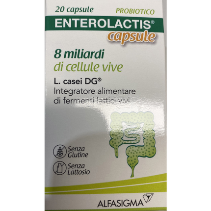 ENTEROLACTIS 8 MILIARDI DI FERMENTI LATTICI VIVI 20 CAPSULE INTEGRATORE ALIMENTARE