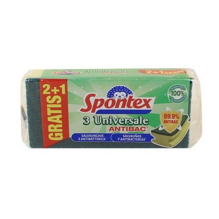 SPONTEX SPUGNA ABRASIVA SALVAUNGHIE 2+1 PZ