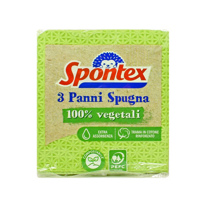 SPONTEX PANNI SPUGNA 100% VEGETALI 3 PZ