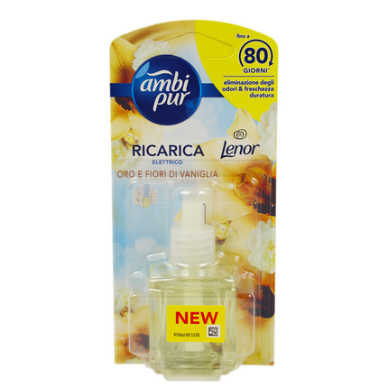 AMBIPUR ELETTRICO RICARICA LIQUIDA ORO e FIORI DI VANIGLIA 20 ML