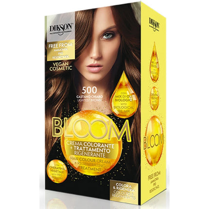 DIKSON BLOOM 500 CASTANO CHIARO CREMA COLORANTE E TRATTAMENTO RIGENERANTE