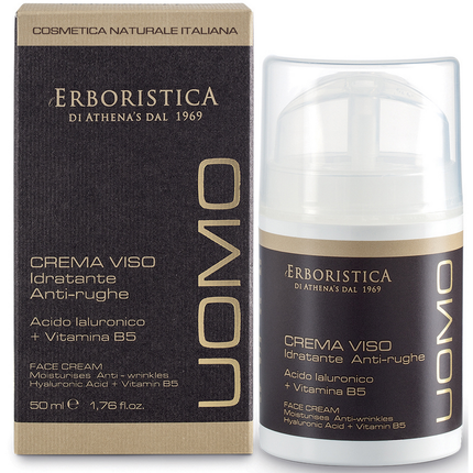 L'ERBORISTICA UOMO CREMA VISO IDRATANTE ANTI-RUGHE ACIDO IALURONICO + VITAMINA B5 50 ML