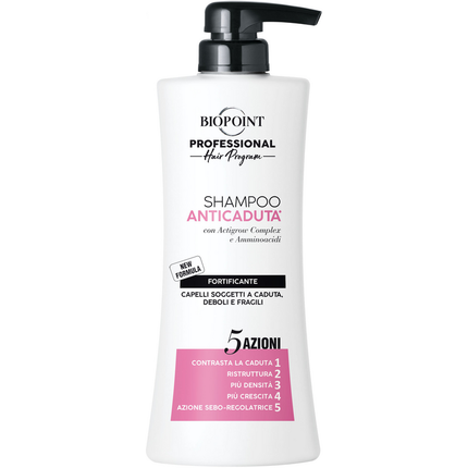 BIOPOINT PROFESSIONAL ANTICADUTA SHAMPOO FORTIFICANTE 5 AZIONI CAPELLI SOGGETTI A CADUTA, DEBOLI E FRAGILI 400 ML