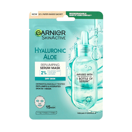 GARNIER SKIN ACTIVE MASCHERA IN TESSUTO HYALURONIC ALOE SUPER IDRATANTE PELLE SECCA