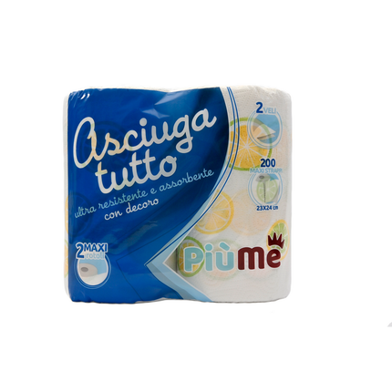 PIUME ASCIUGATUTTO DECORATO 2 ROTOLI 2 VELI 100 STRAPPI