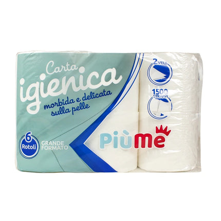 PIUME CARTA IGIENICA 6 ROTOLI 2 VELI 250 STRAPPI