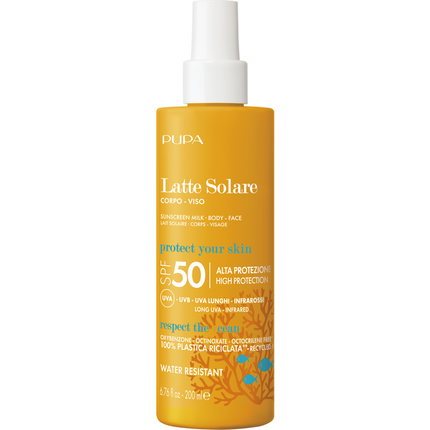 PUPA SOLARE LATTE CORPO, VISO, SPF50 SPRAY 200 ML