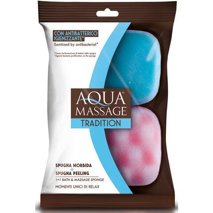 ARIX SPUGNA AQUA MASSAGE CON ANTIBATTERICO IGIENIZZANTE 2 SPUGNE - MORBIDA E PEELING