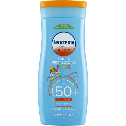 LEOCREMA SOLARE BIMBI LATTE RESISTENTE ALL'ACQUA TRIPLA PROTEZIONE SPF50+ 200 ML