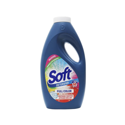 SOFT DETERSIVO LIQUIDO BUCATO LAVATRICE FULL COLOR 50 LAVAGGI 2250 ML