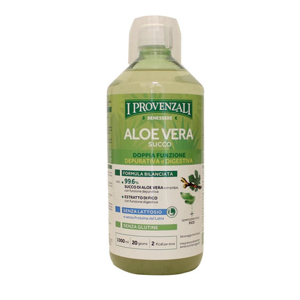 I PROVENZALI ALOE VERA SUCCO FUNZIONE DEPURATIVA E DIGESTIVA SENZA LATTOSIO SENZA GLUTINE 1000 ML INTEGRATORE ALIMENTARE