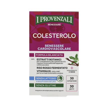 I PROVENZALI COLESTEROLO BENESSERE CARDIOVASCOLARE 30 COMPRESSE SENZA LATTOSIO SENZA GLUTINE INTEGRATORE ALIMENTARE