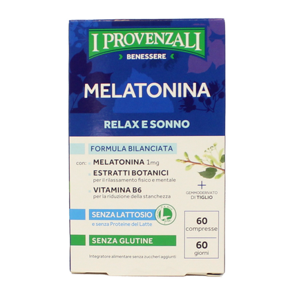 I PROVENZALI MELATONINA RELAX E SONNO SENZA LATTOSIO SENZA GLUTINE 60 COMPRESSE INTEGRATORE ALIMENTARE