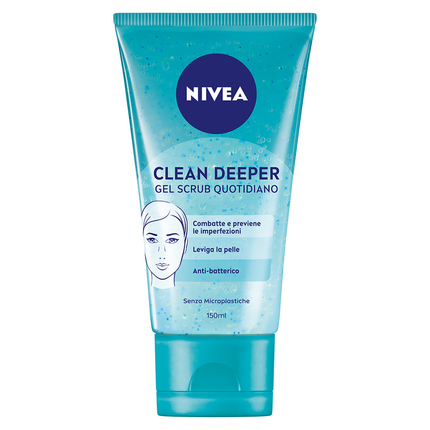 NIVEA VISO CLEAN DEEPER GEL SCRUB QUOTIDIANO ANTI-BATTERICO TUBO 150 ML
