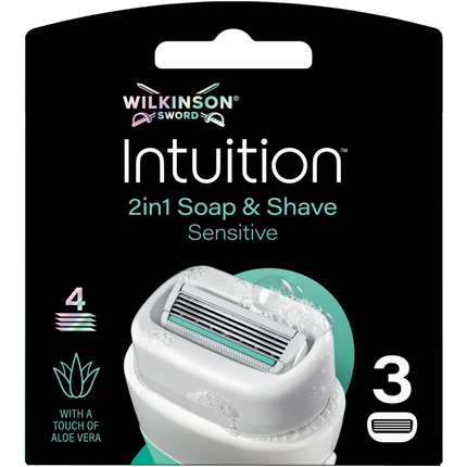 WILKINSON INTUITION SENSITIVE 2in1 SOAP & SHAVE 3 RICAMBI 4 LAME