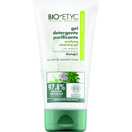 BIOETYC ORGANIC SKINCARE GEL DETERGENTE PURIFICANTE ESTRATTI DI TIMO E ARANCIA AMARA PELLI DA NORMALI A MISTE 150 ML
